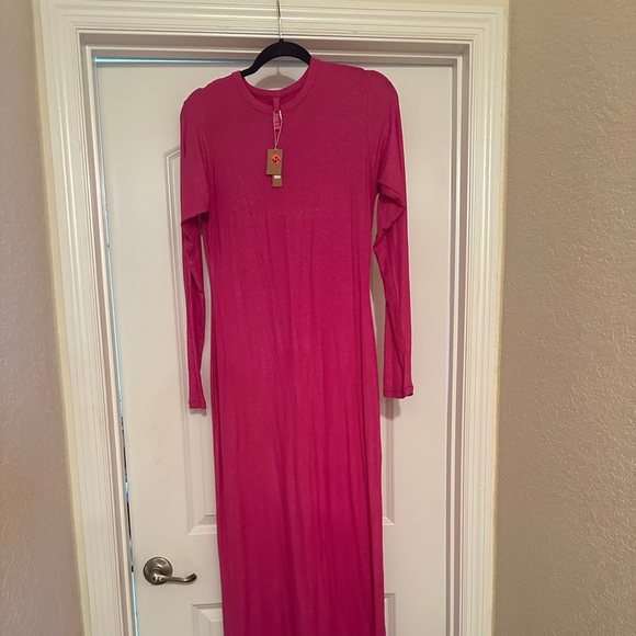 [Sold out] Skims Soft Lounge Crewneck Maxi Long Sleeve Dress - Picture 2 of 5